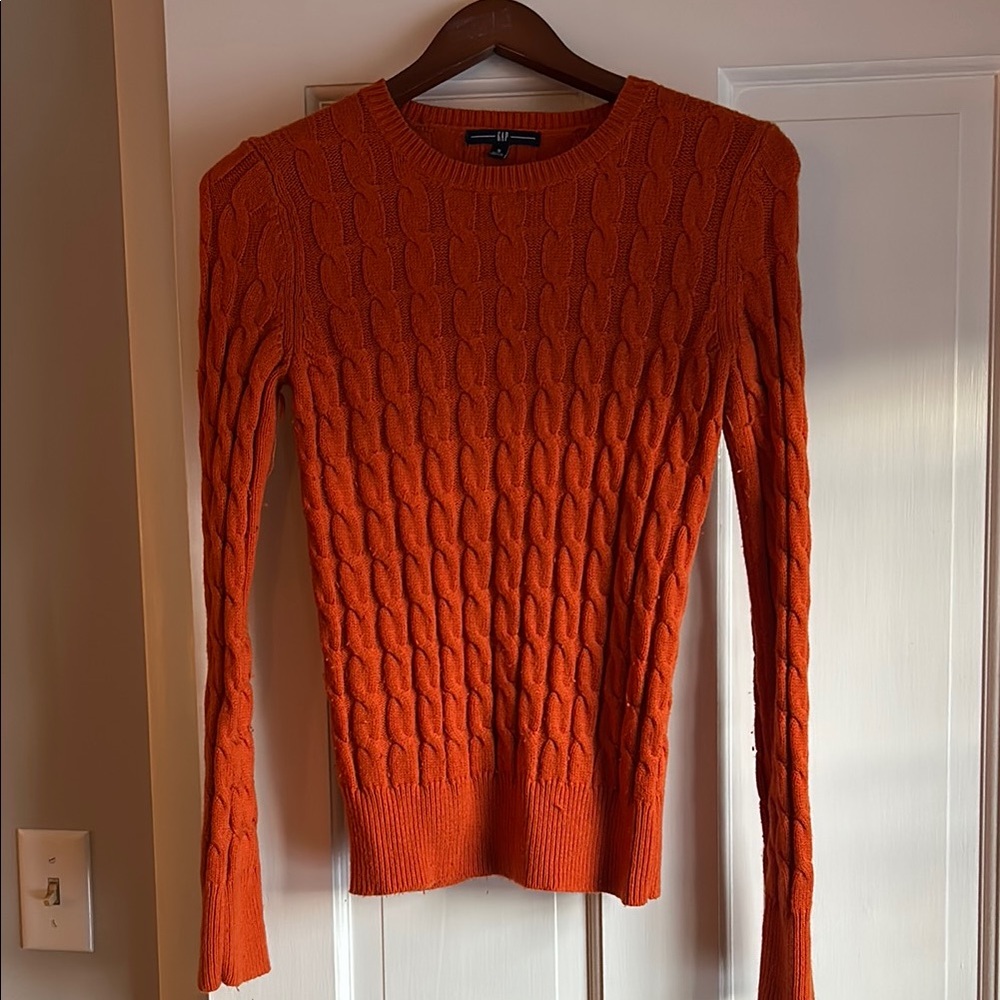 Orange Cable Knit Sweater